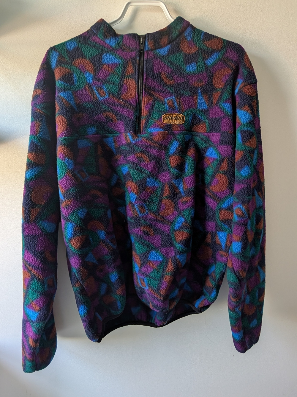 Ski-doo Vintage Multicolor Patterned Fleece Pullover
